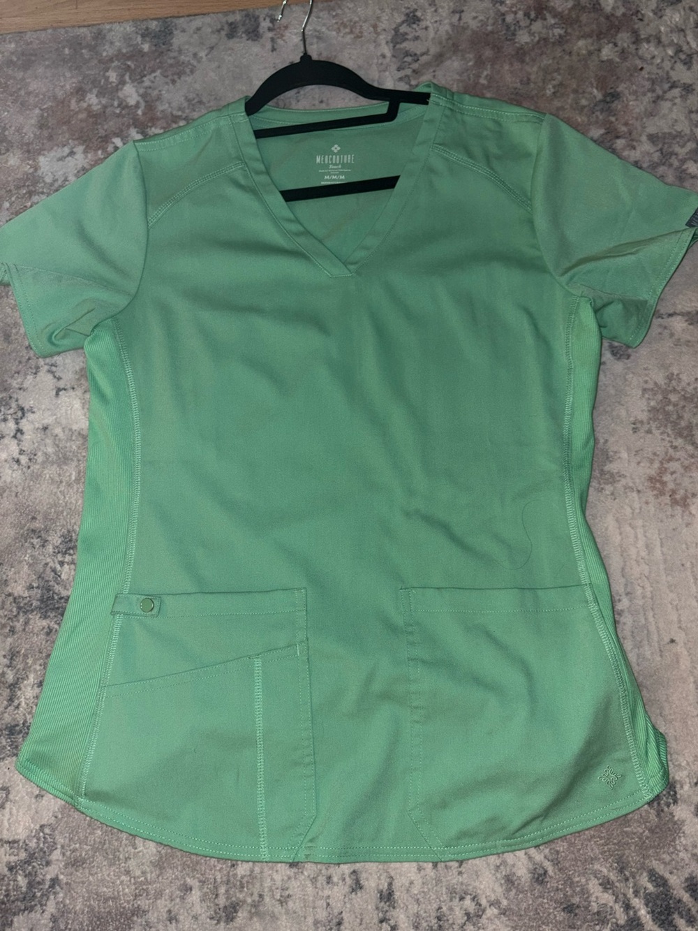 Med Couture Sage Green V-Neck Short Sleeve Scrub Top